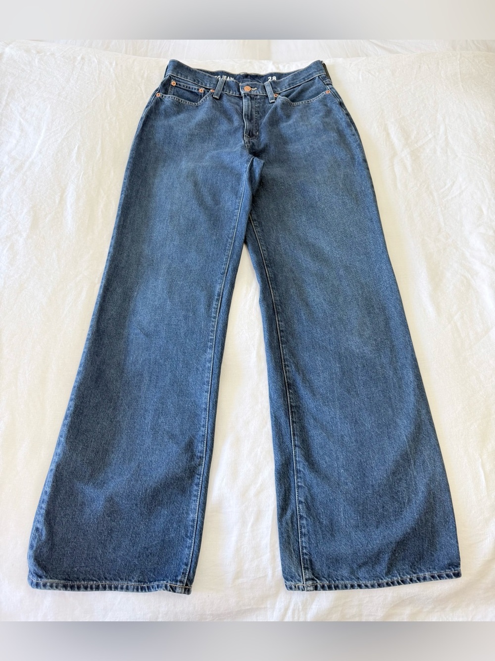 J.Crew | Women's 28 (31” Inseam) | '90s Wide-Leg Jeans Blue Denim High Rise